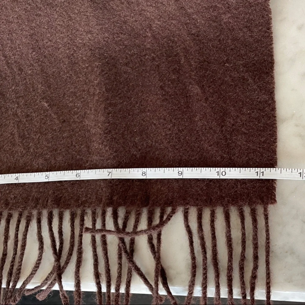 CHRISTIAN DIOR Cashmere Wool Blend Muffler Scarf in Deep Brown Vintage